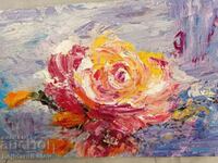 NHS! pictură în ulei Trandafir abstract/50/30/pânză/Certificat