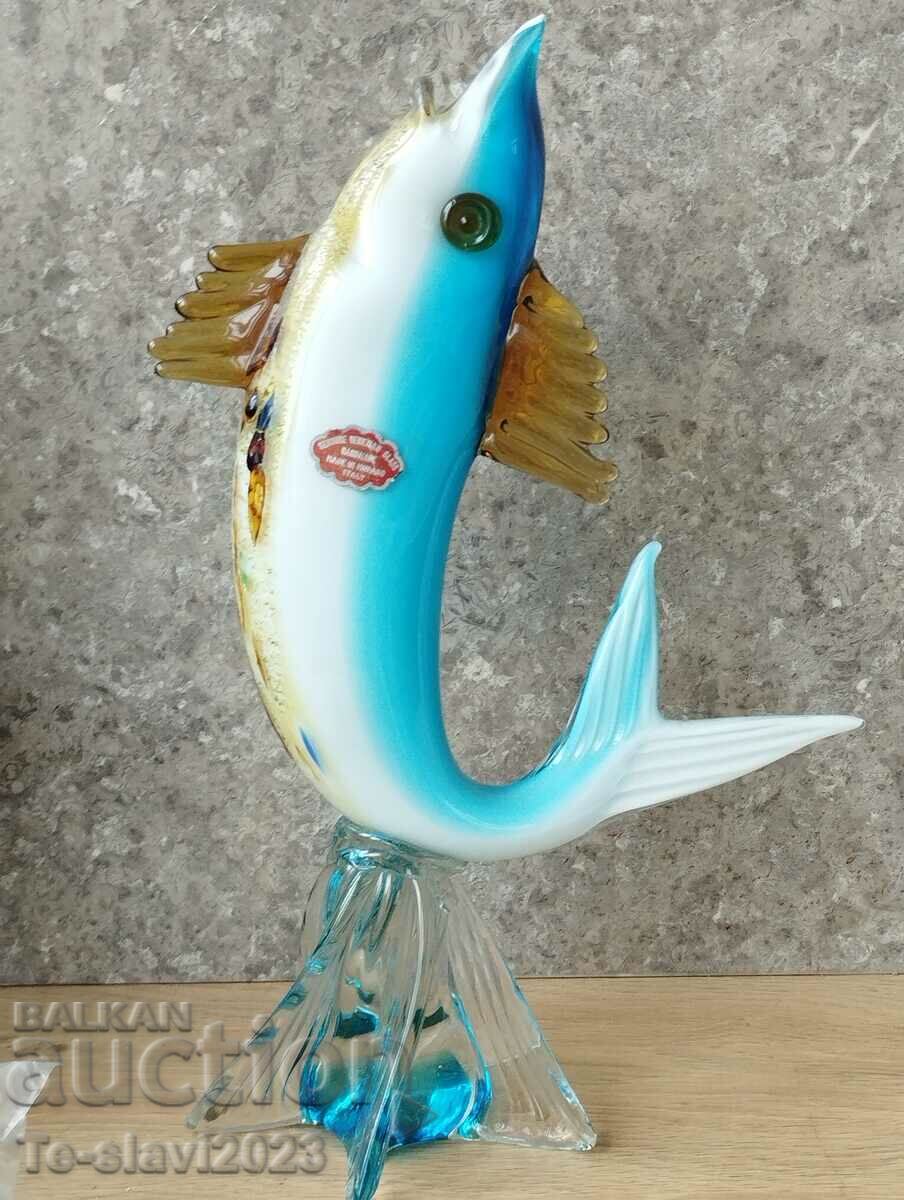 Figura de pește din sticlă veche -,,Murano,,