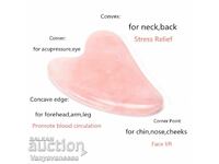 Pink Jade Stone Face Scraper Heart for Massage