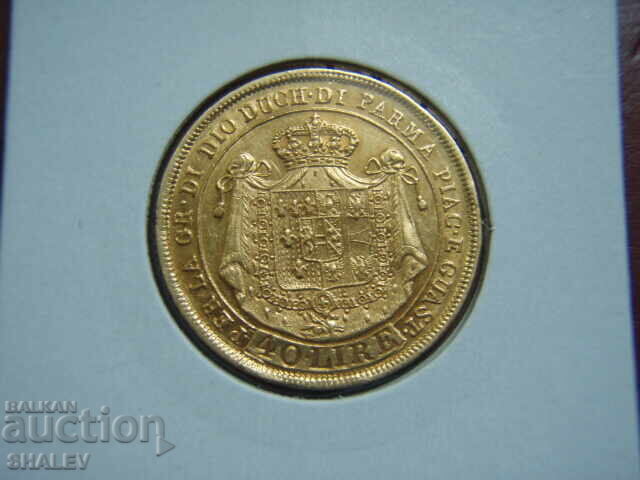 40 Λίρες 1815 Πάρμα / Ιταλία (40 liri Parma) - AU (χρυσός) με τιμή 3729.89 BGN | € 1907.06 40 Λίρες 1815 Πάρμα / Ιταλία (40 liri Parma) - AU (χρυσός) με τιμή 3729.89 BGN | € 1907.06