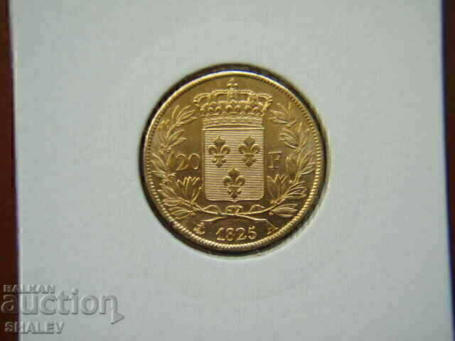 Livrarea 20 franci 1825 A Franța (20 franci Franța) - AU (aur)