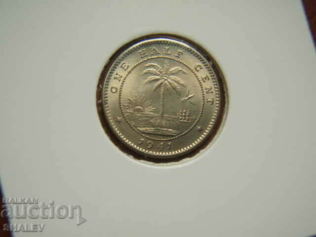 Licitație 1/2 cent 1941 Liberia (1/2 cent Liberia) - Unc Licitație 1/2 cent 1941 Liberia (1/2 cent Liberia) - Unc