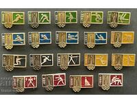 470 USSR lot of 19 Olympic signs Olympics Moscow 1980.