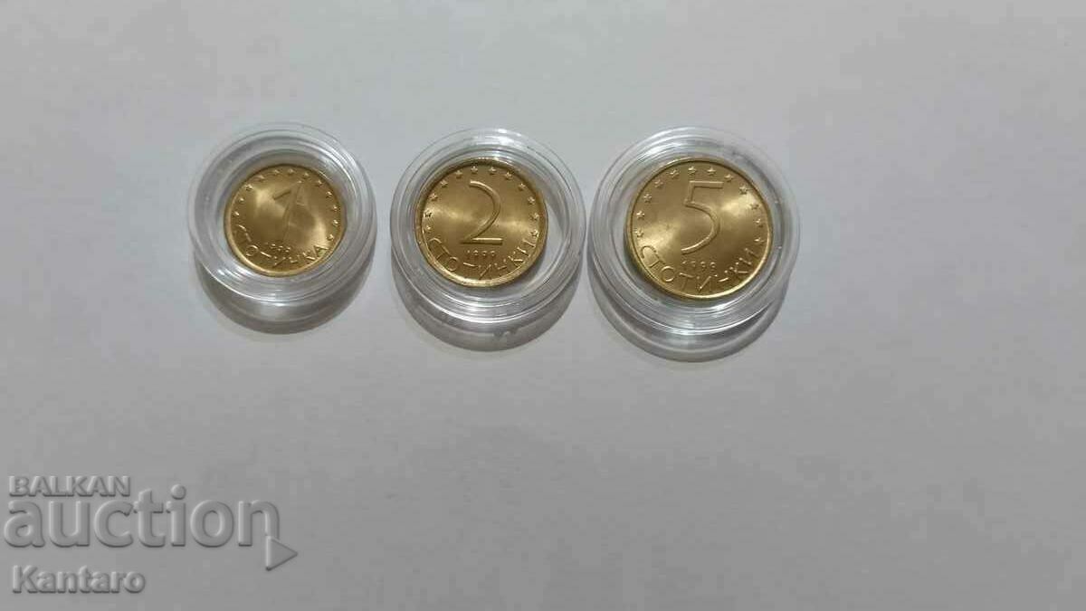 Coin - BULGARIA - 1 ; 2; 5 Cents - 1999 - UNC