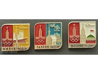 475 USSR lot of 3 Olympic signs Olympics Moscow 1980.