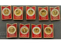 476 URSS lot de 9 semne olimpice Jocurile Olimpice de la Moscova 1980.