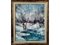 Painting, winter landscape, art. G. Yordanov, 2006