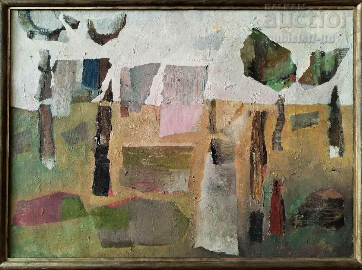 Painting "Landscape", art. Elisaveta Ikonopisova (1934-2013)