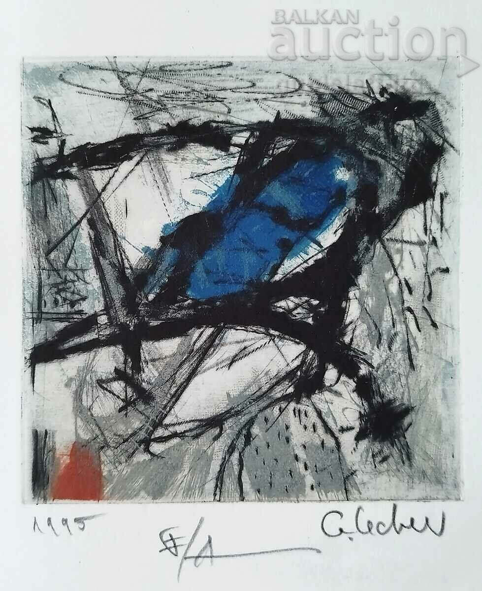 Painting, graphics, abstraction, art. G. Lechev, 1995