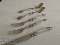 VINTAGE serving utensils stainless steel resin, mother of pearl