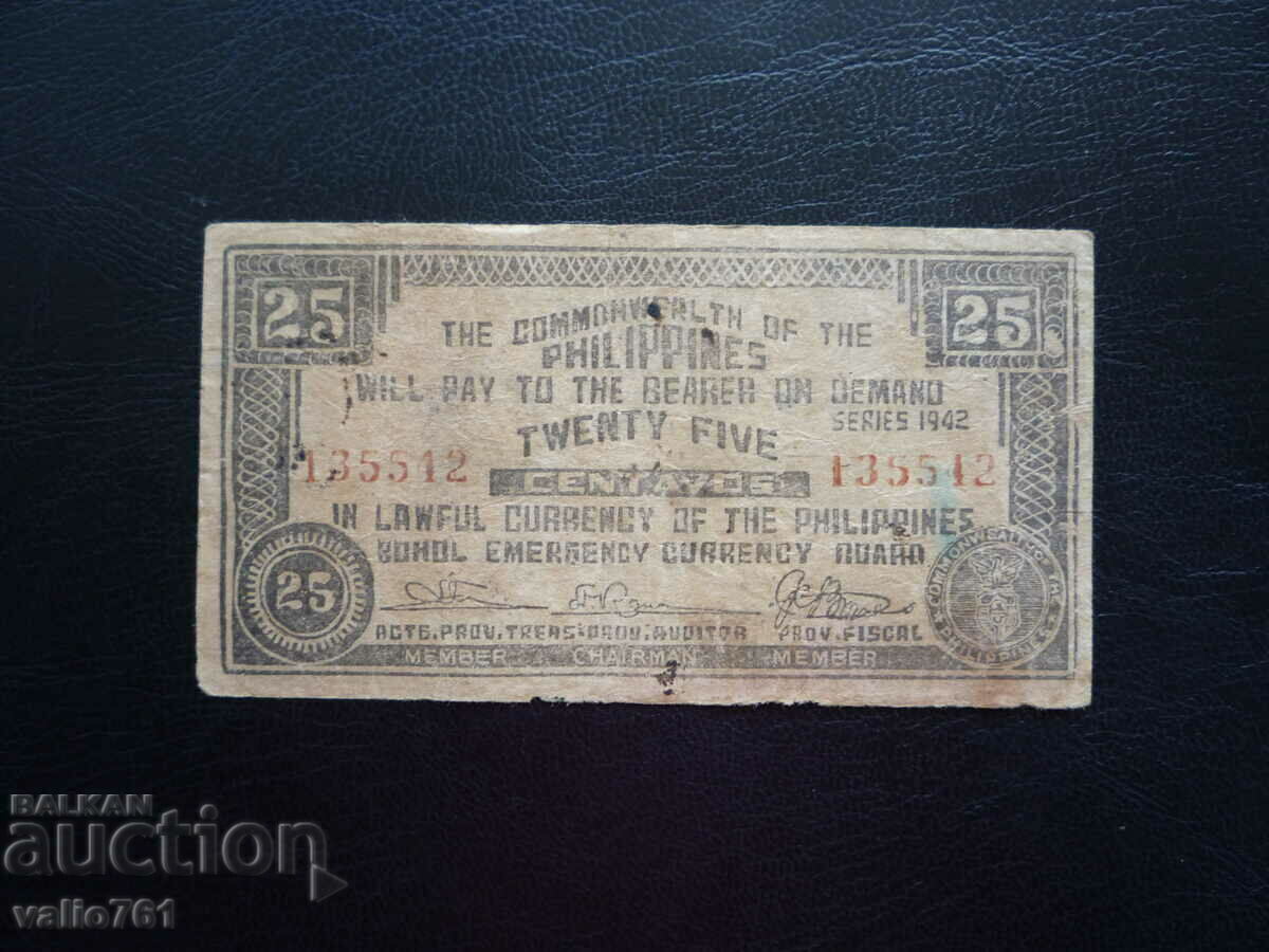 PHILIPPINES 25 CENTAVOS 1942 with price 6.00 BGN | € 3.07 PHILIPPINES 25 CENTAVOS 1942 with price 6.00 BGN | € 3.07