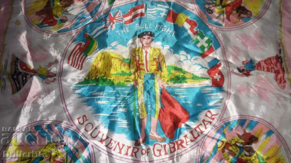 Scarf, souvenir, Gibraltar 78cm/78cm with price 10.00 BGN | € 5.11