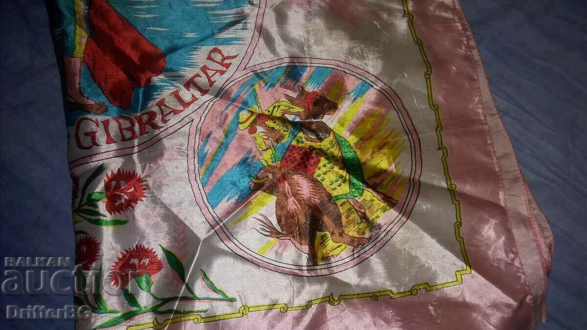 Auction  Scarf, souvenir, Gibraltar 78cm/78cm