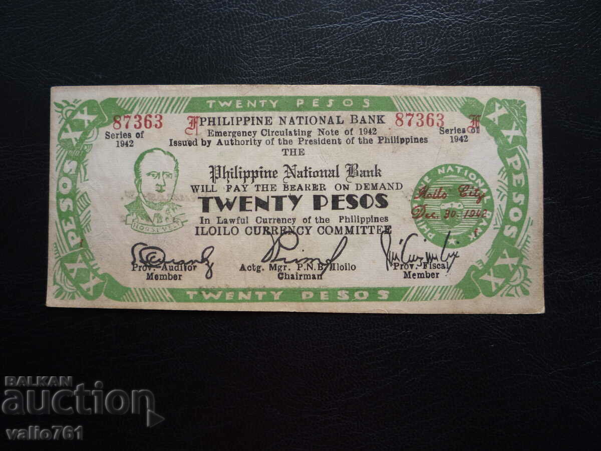 PHILIPPINES 20 PESOS 1942