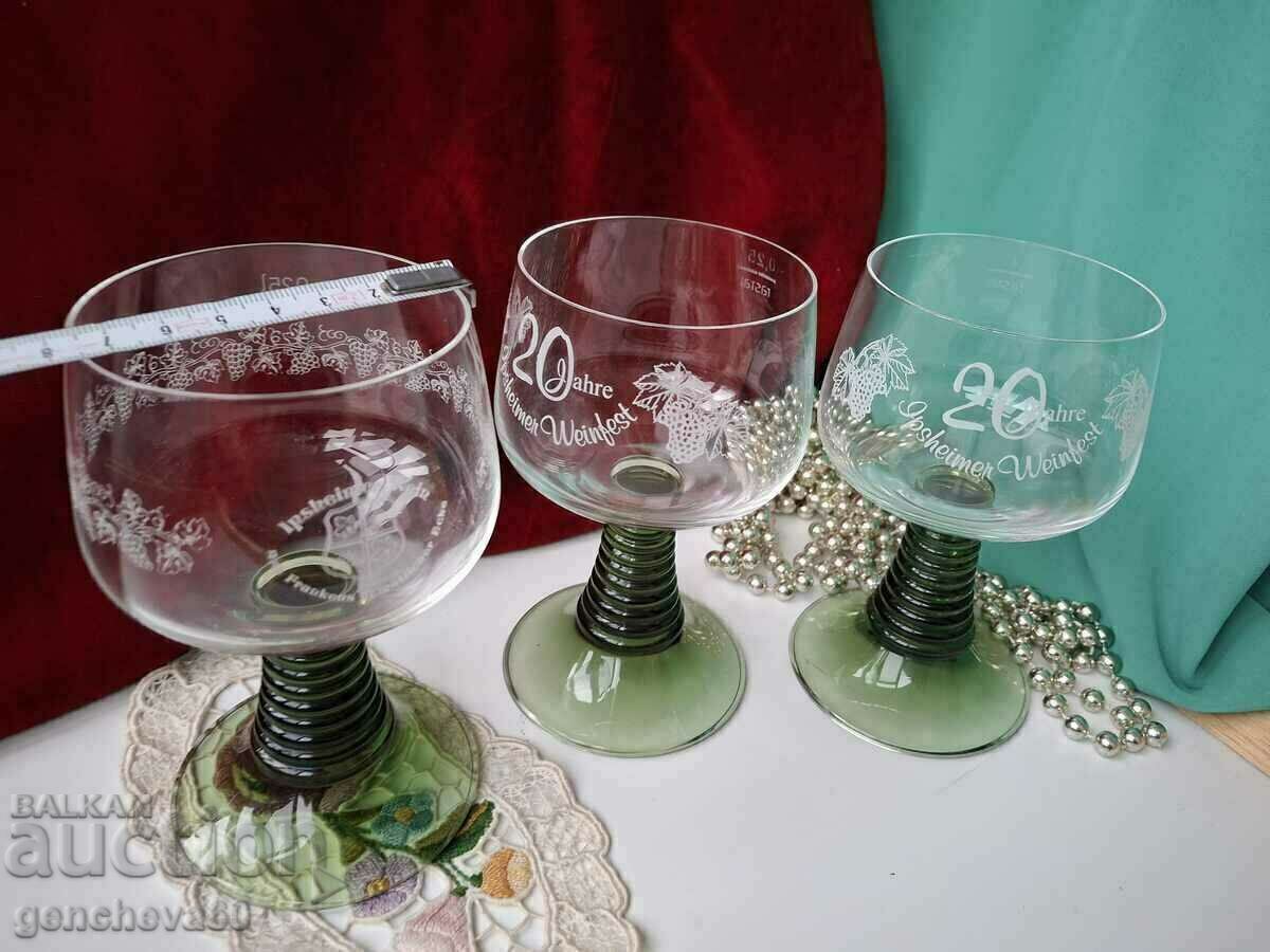 Vintage crystal wine glasses with price 15.00 BGN | € 7.67