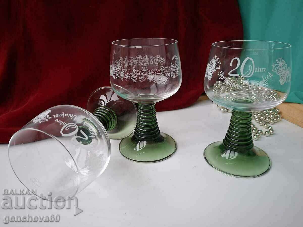 Vintage crystal wine glasses - 5