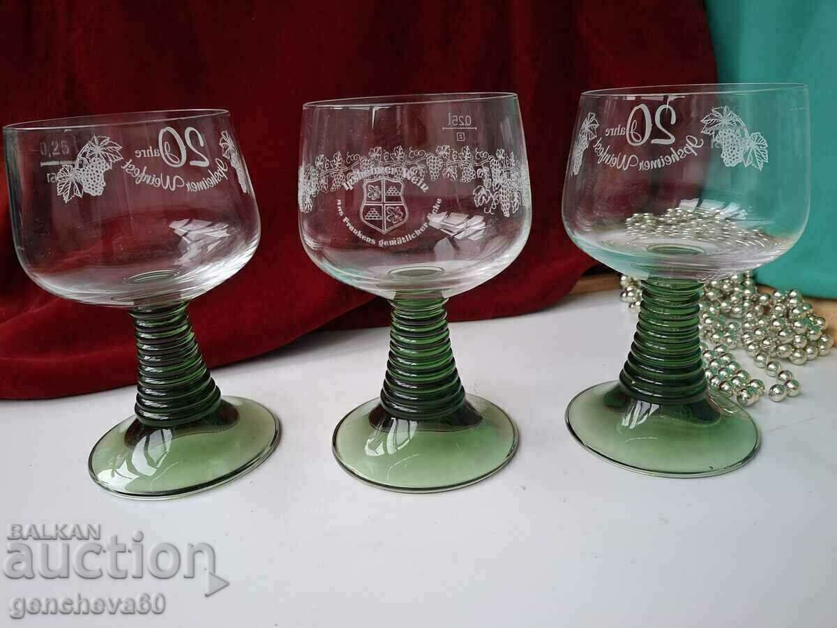 Vintage crystal wine glasses - 6