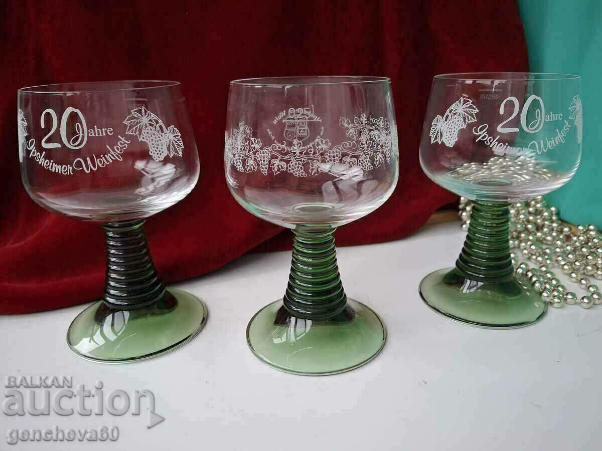 Vintage crystal wine glasses - 7