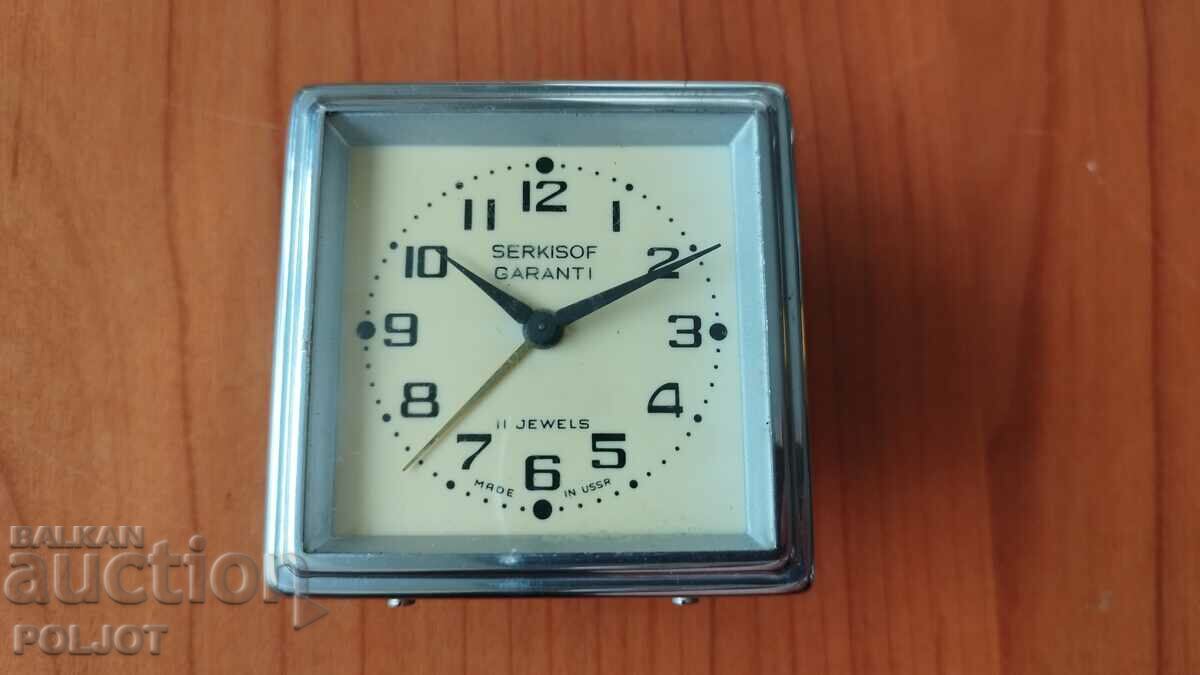 Old SERKISOFF alarm clock, USSR, 1980s.