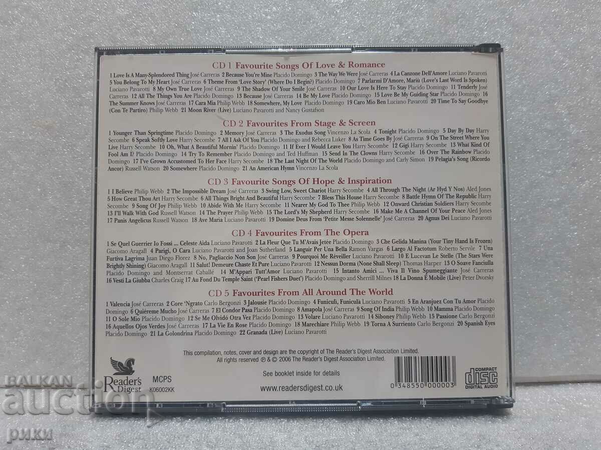 Great Tenors Sing Their Favorites - 5 CDs with price 40.00 BGN | € 20.45 Great Tenors Sing Their Favorites - 5 CDs with price 40.00 BGN | € 20.45