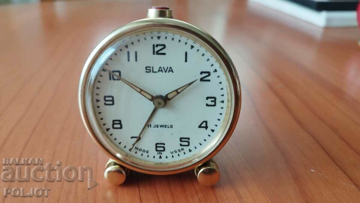 Old alarm clock SLAVA, USSR, 1980s.