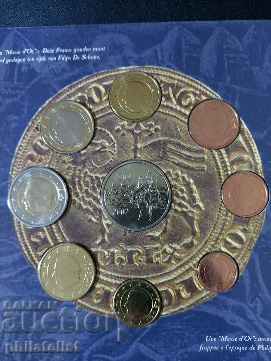 Belgia 2002 - Set Complet Euro Bank + Medalie BU 2002