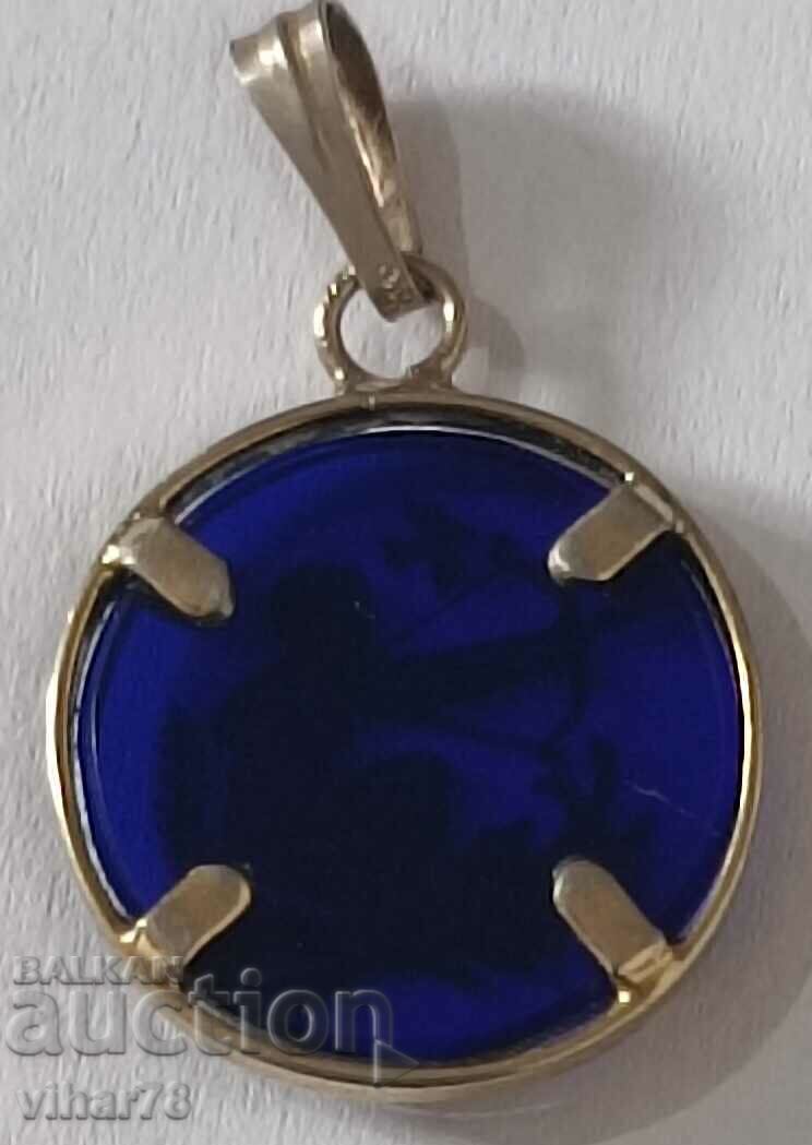 Silver pendant with gold plating - 5 Silver pendant with gold plating - 5