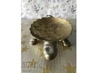 Brass turtle ashtray