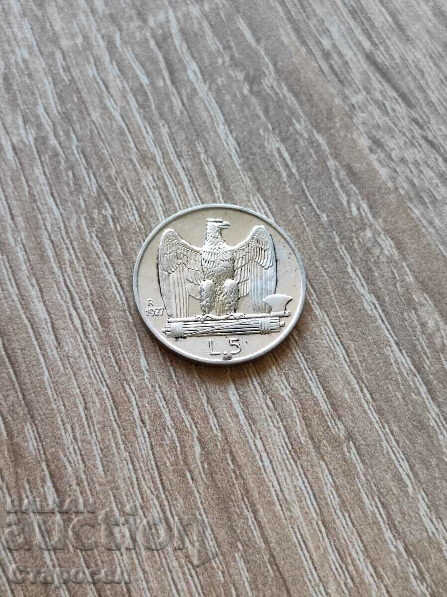 5 lire 1927 Italia