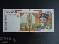 ЗАПАДНИ АФРИКАНСКИ ЩАТИ  Кот д'Ивоар 10 000 ФРАНКА 2001  UNC