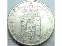 Пиастра 120 грана 1855 Неапол Италия Фердинанд II сребро