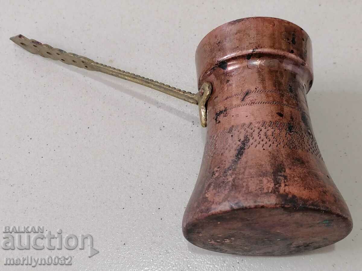 Auction Old tinned copper cezve, coffee pot, copper, copper vessel Auction Old tinned copper cezve, coffee pot, copper, copper vessel