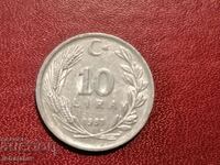 1987 έτος 10 λίρες Τουρκία Αλουμίνιο