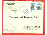 BULGARIA traveled R envelope SOFIA BERLIN 2 x 25 1916 2 x CENSORSHIP