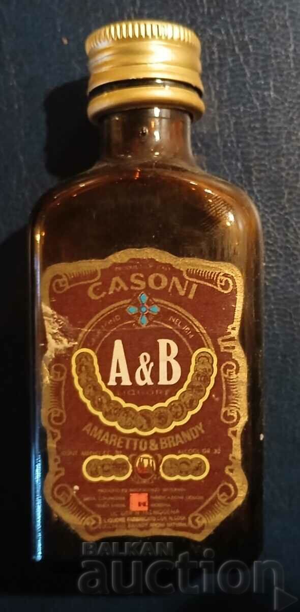 Sticla/cartuș veche de alcool Casoni A&B (lichior)