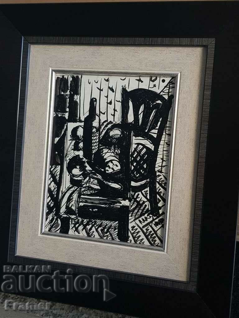 Auction Atanas Yaranov 1940 1988 Interior Original drawing 1970s Auction Atanas Yaranov 1940 1988 Interior Original drawing 1970s