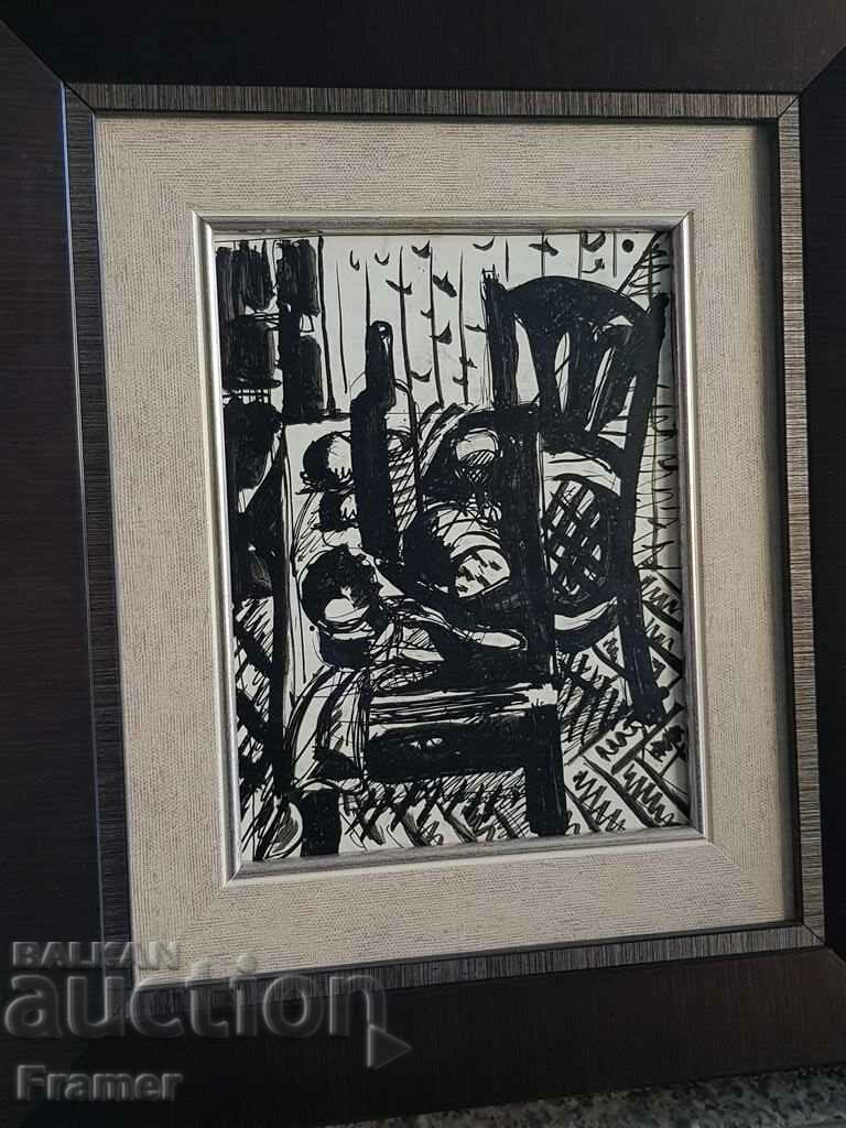 Delivery of Atanas Yaranov 1940 1988 Interior Original drawing 1970s Delivery of Atanas Yaranov 1940 1988 Interior Original drawing 1970s