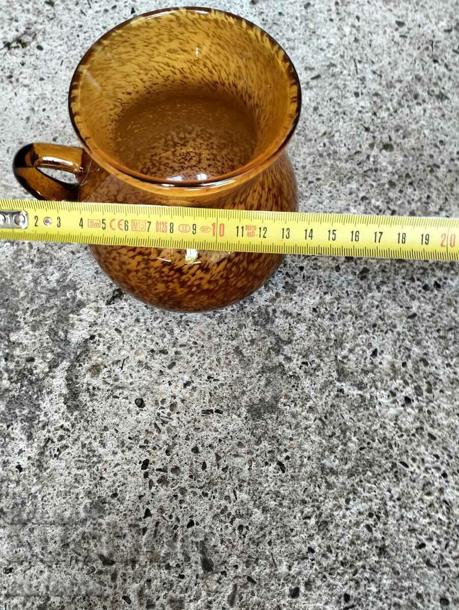 Auction  Hand blown amber pitcher