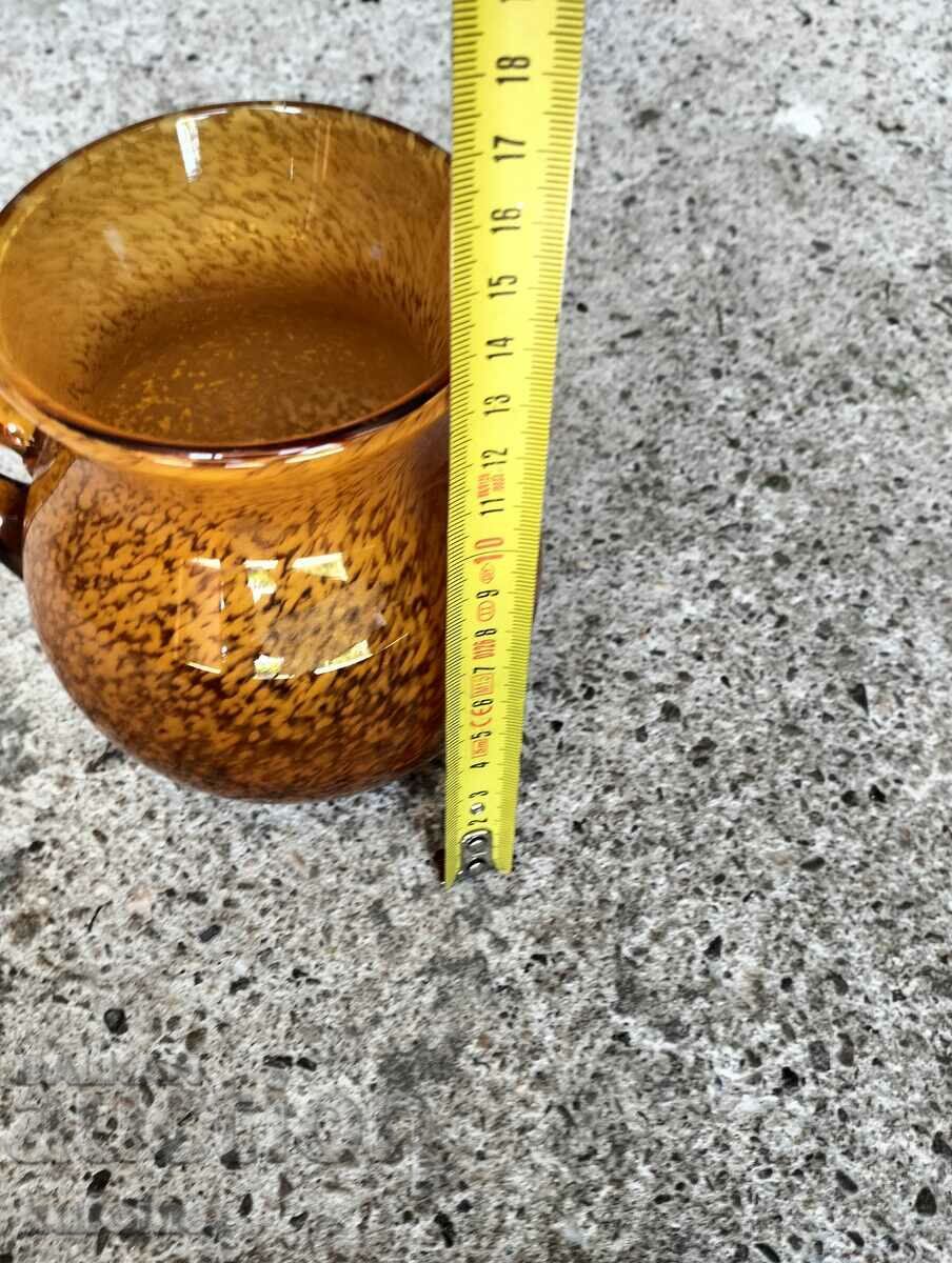 Delivery of Hand blown amber pitcher