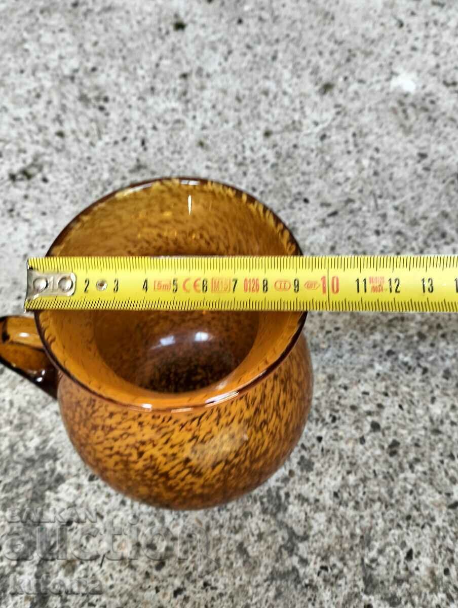 Hand blown amber pitcher - 5