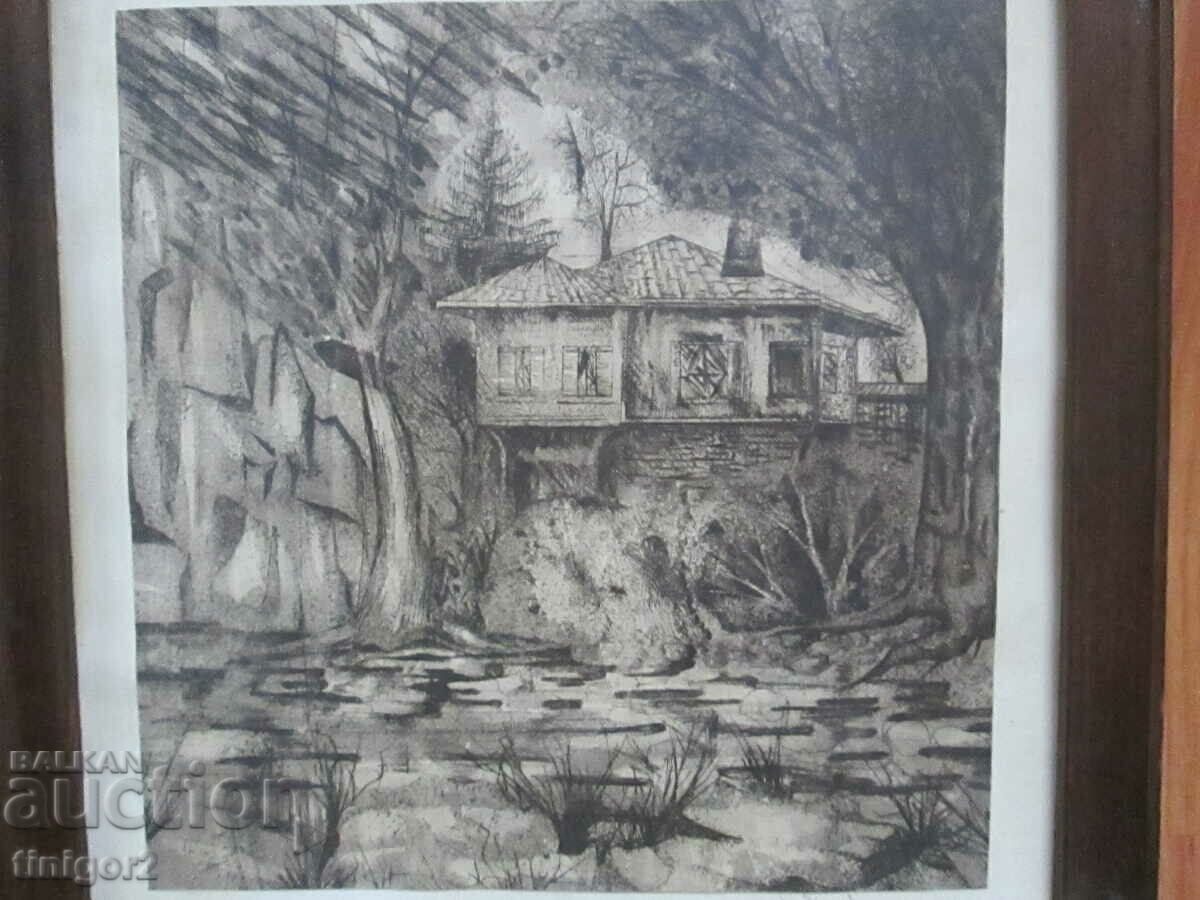 Painting, graphics, mixed media, signature, 26x25 cm. with price 29.40 BGN | € 15.03