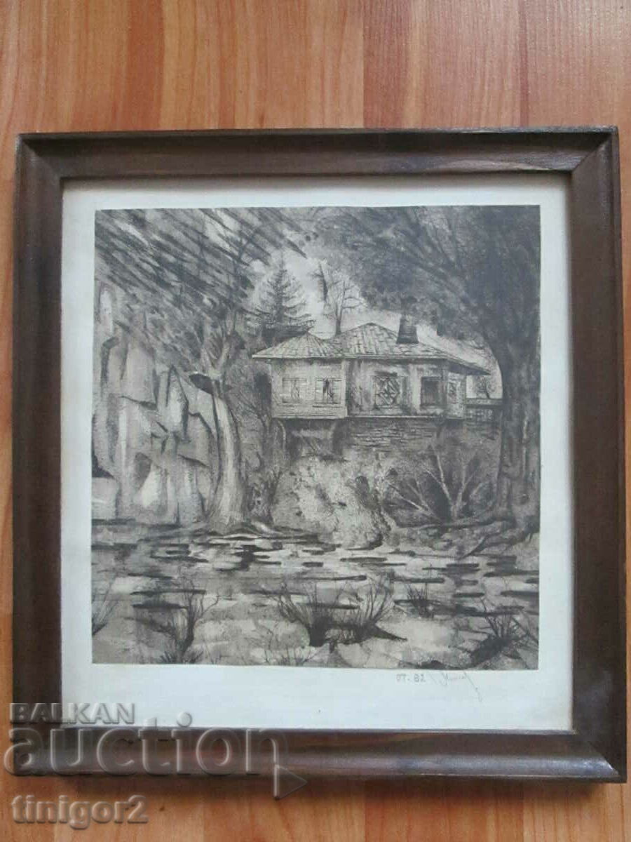 Painting, graphics, mixed media, signature, 26x25 cm. - 6