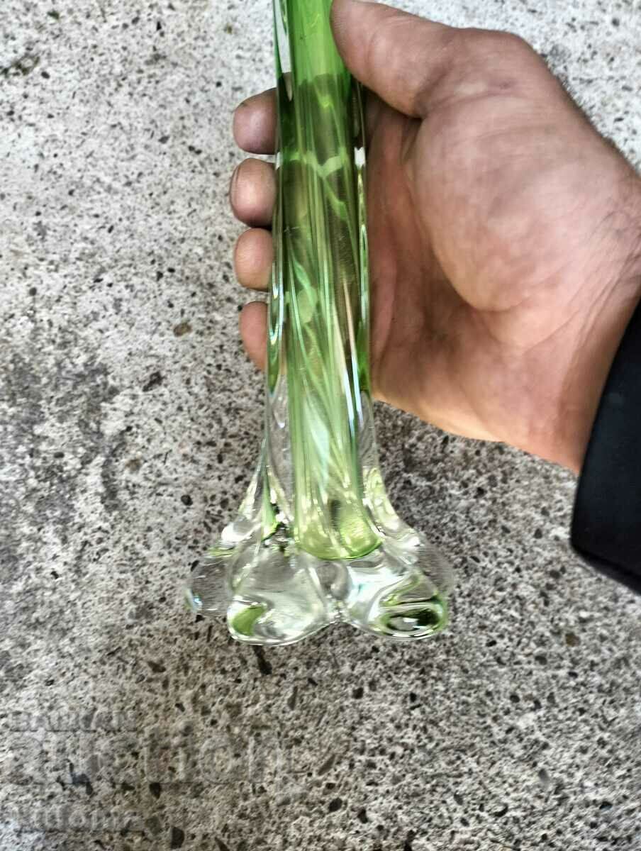 An old green vase of the twisted elephant's foot type - 5