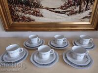 Serviciu de ceai/cafea din portelan, pentru 6 persoane, Germania 1989