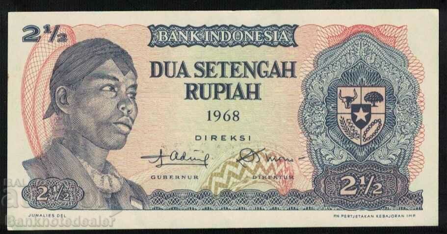 Indonesia 2 1/2 Rupiah 1968 Pick 103 Ref 9375