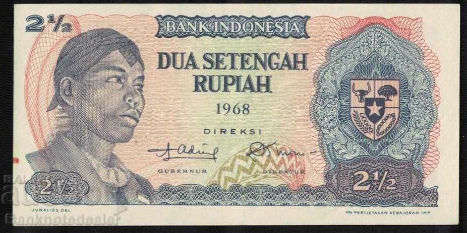 Indonesia 2 1/2 Rupiah 1968 Pick 103 Ref 9891