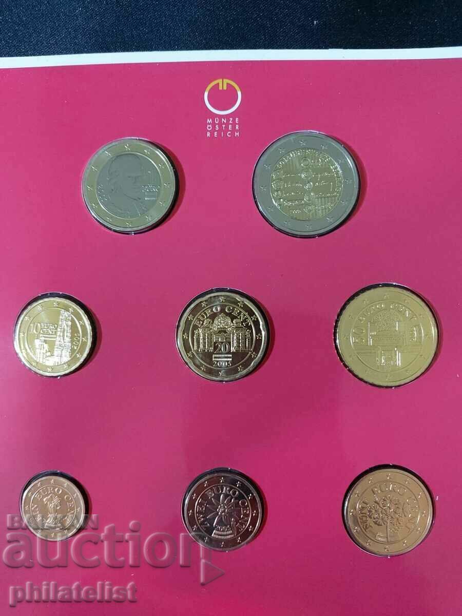 Auction Austria 2005 -Complete bank euro set from 1 cent to 2 euros Auction Austria 2005 -Complete bank euro set from 1 cent to 2 euros