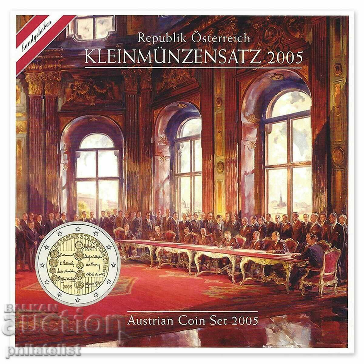 Austria 2005 -Complete bank euro set from 1 cent to 2 euros