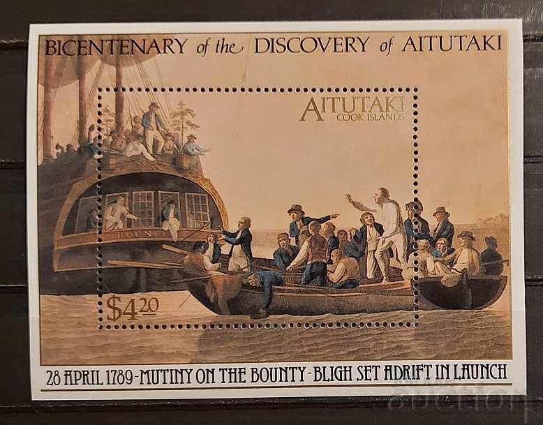 Aitutaki 1989 Block Anniversary/Persons/Ships MNH