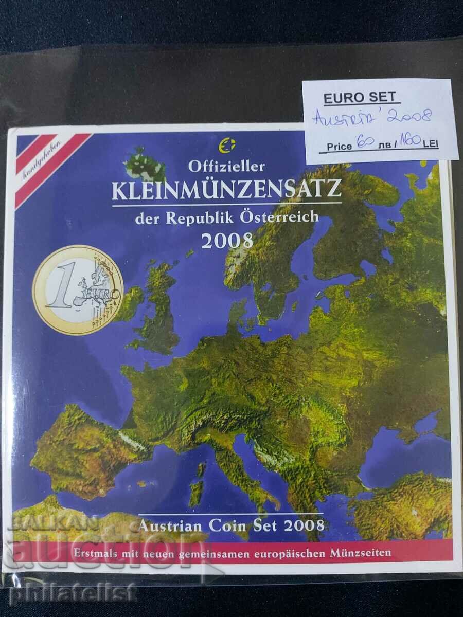 Австрия 2008 -Комплектен банков евро сет от 1 цент до 2 евро